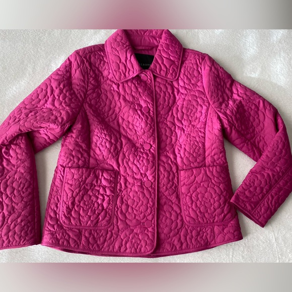 Talbots Quilted Rosette Magenta  Puffer Barn Jacket size Small new with Tags - Picture 10 of 16
